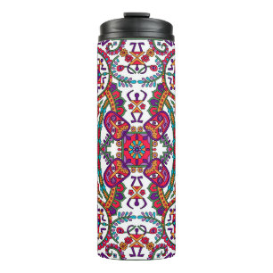 Traditionele Folk Art Allover Designart, etnisch, Thermosbeker