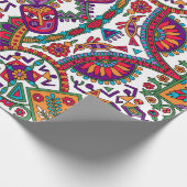 Traditionele Folk Art Designart, etnisch, achtergr Cadeaupapier (Hoek)