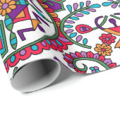 Traditionele Folk Art Designart, etnisch, achtergr Cadeaupapier (Rol Hoek)