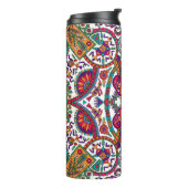 Traditionele Folk Art Designart, etnisch, achtergr Thermosbeker (Gedraaid links)