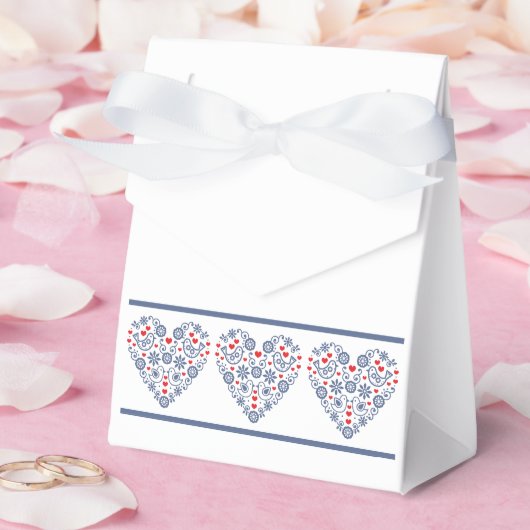 Traditionele folk hartpatroon gunstbox bedankdoosjes (Huwelijk)