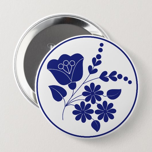 Traditionele Folk Ornament Button (Voorkant /achterkant)