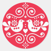 Traditionele Folk Patroon Favor Sticker (Voorkant)