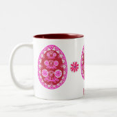 Traditionele Folk Pink Pysanka paasei Tweekleurige Koffiemok (Links)