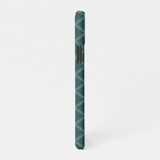 Traditionele Forest Green Art Deco Rhombuses iPhone Hoesje (Rechterkant)