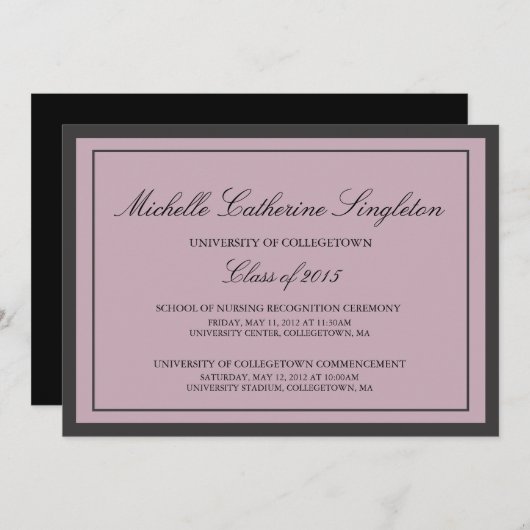 Traditionele formele Afstuderen aan de Universitei Aankondiging (Voorkant / Achterkant)