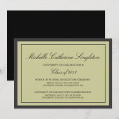 Traditionele formele Afstuderen aan de Universitei Aankondiging (Voorkant / Achterkant)