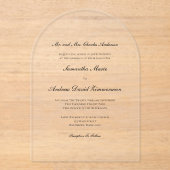 Traditionele formele elegante minimalistische brui acryl uitnodigingen (Voorkant)