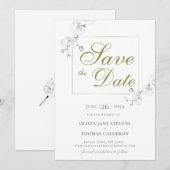 Traditionele formele Orchid Wedding sparen de Datu Kaart (Voorkant / Achterkant)