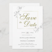 Traditionele formele orchideeën trouwkaart 'Save t Kaart (Voorkant / Achterkant)