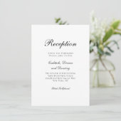 Traditionele formele script bruiloftsreceptie informatiekaartje (Staand voorkant)