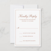 Traditionele formele terracotta elegante bruiloft RSVP kaartje (Voorkant)