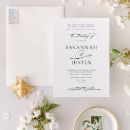 Traditionele formele zwarte- en witte bruiloft kaart