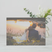 Traditionele foto bruiloft Folie dank u kaart (Staand Voorkant)