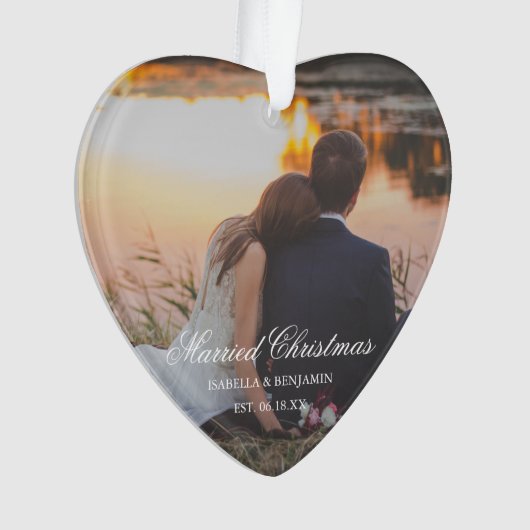 Traditionele foto Elegant Eerste Kerstdag Ornament (voorkant)