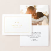 Traditionele foto Elegante bruiloft Dank u Folie Kaarten (Display)