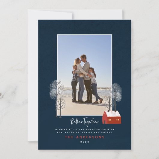 Traditionele foto-kerstmis in het roodschandaal va aankondiging (Voorkant)