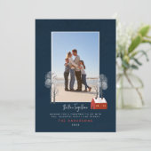 Traditionele foto-kerstmis in het roodschandaal va aankondiging (Staand voorkant)