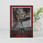 Traditionele foto van bruiloft en zwart-wit kaart (Staand voorkant)