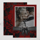 Traditionele foto van bruiloft en zwart-wit kaart (Voorkant / Achterkant)