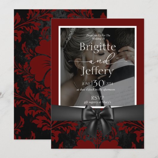 Traditionele foto van bruiloft en zwart-wit kaart (Voorkant / Achterkant)