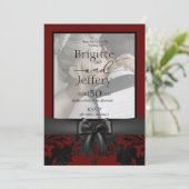 Traditionele foto van bruiloft: rood en zwart kaart (Staand voorkant)