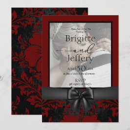 Traditionele foto van bruiloft: rood en zwart kaart