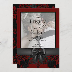 Traditionele foto van bruiloft: rood en zwart kaart