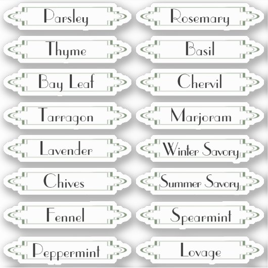 Traditionele Franse Garden-kruidlabels Editable Sticker (Voorkant)