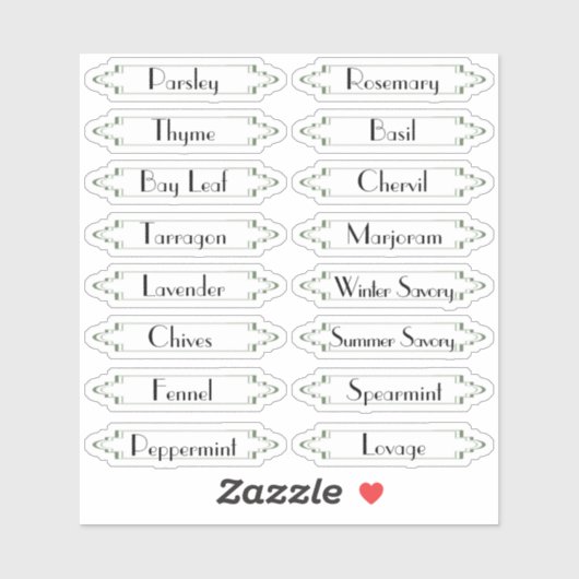 Traditionele Franse Garden-kruidlabels Editable Sticker (Vel)