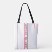 Traditionele Franse Joyeux Noël rode streep Kerstm Tote Bag (Achterkant)