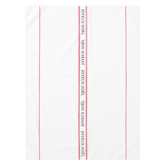 Traditionele Franse Joyeux Noël Stripe Kerstmis Tafelkleed (Voorkant)