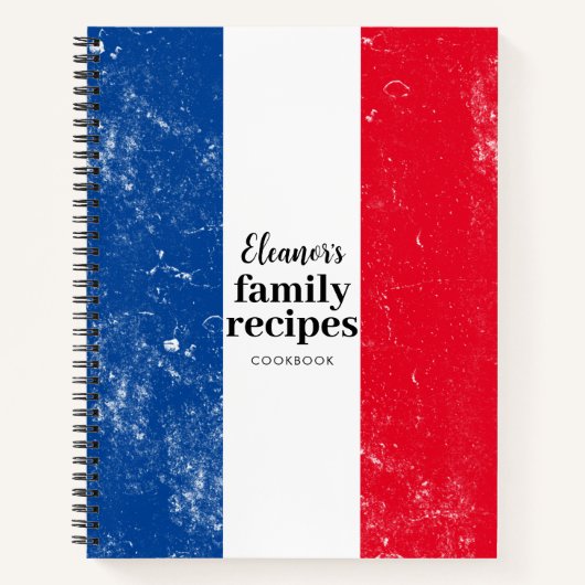 Traditionele Franse vlag Recipe Cookbook Notitieboek (Voorkant)