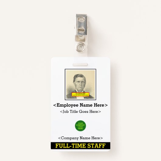 Traditionele "FULL-TIME PERSONFF"-badge Badge (Voorkant met clip)