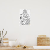 Traditionele Ganesha-lijn Kunst Poster (Keuken)
