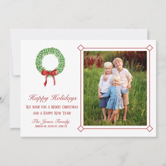 Traditionele Garland Christmas Kaart (Voorkant)