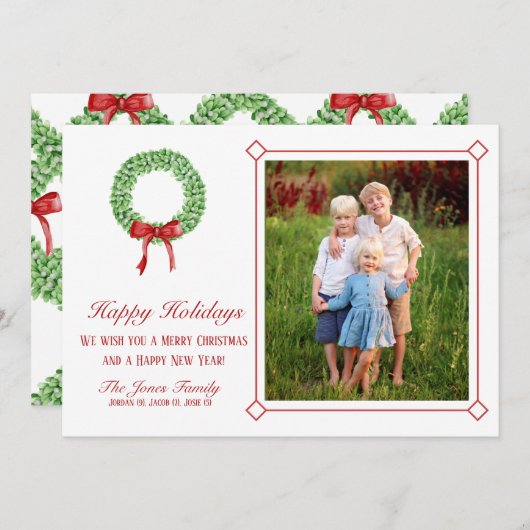 Traditionele Garland Christmas Kaart (Voorkant / Achterkant)