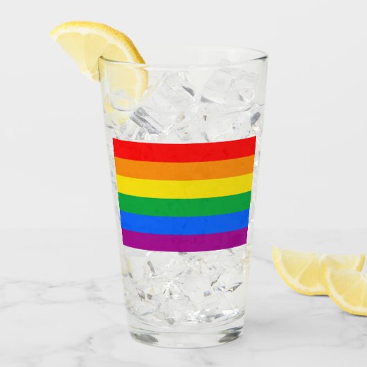 Traditionele Gay Pride Flag Glas (Voorkant ijs)