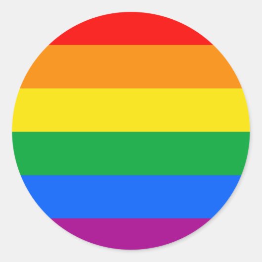 Traditionele Gay Pride Flag Ronde Sticker (Voorkant)