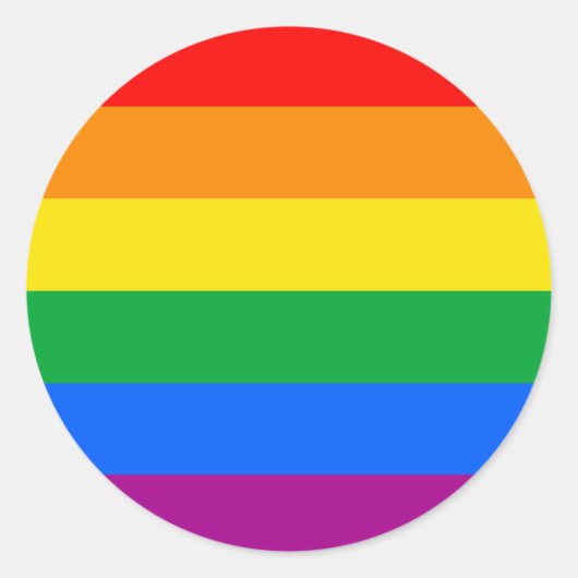 Traditionele Gay Pride Flag Ronde Sticker (Voorkant)