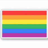 Traditionele Gay Pride Flag Sticker (Voorkant)