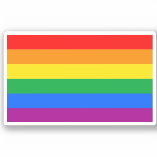 Traditionele Gay Pride Flag Sticker (Voorkant)
