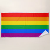 Traditionele Gay Pride Flag Strandlaken (Voorkant)