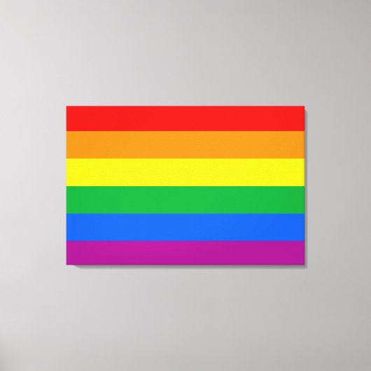Traditionele Gay Pride-vlag Canvas Afdruk (Voorkant)