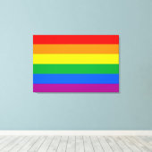 Traditionele Gay Pride-vlag Canvas Afdruk (Insitu (Houten vloer))