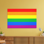 Traditionele Gay Pride-vlag Canvas Afdruk (Insitu (Woonkamer))