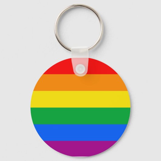 Traditionele Gay Pride-vlag Sleutelhanger (Voorkant)