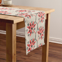 Traditionele geborduurde patroon tafel runner