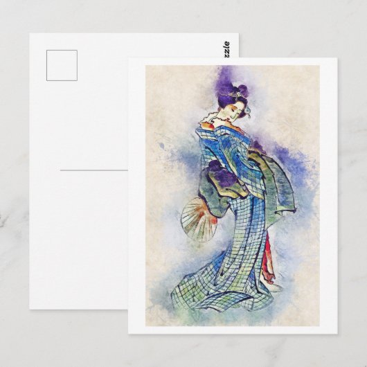 Traditionele Geisha  Hokusai japan art. Briefkaart (Voorkant / Achterkant)