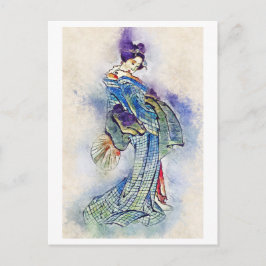 Traditionele Geisha  Hokusai japan art. Briefkaart